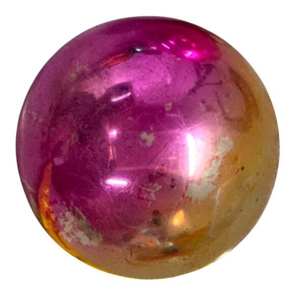 Vintage Made In USA Shiny Brite Glass Christmas Ornaments Set Of 7 Pink Gold - Picture 12 of 16